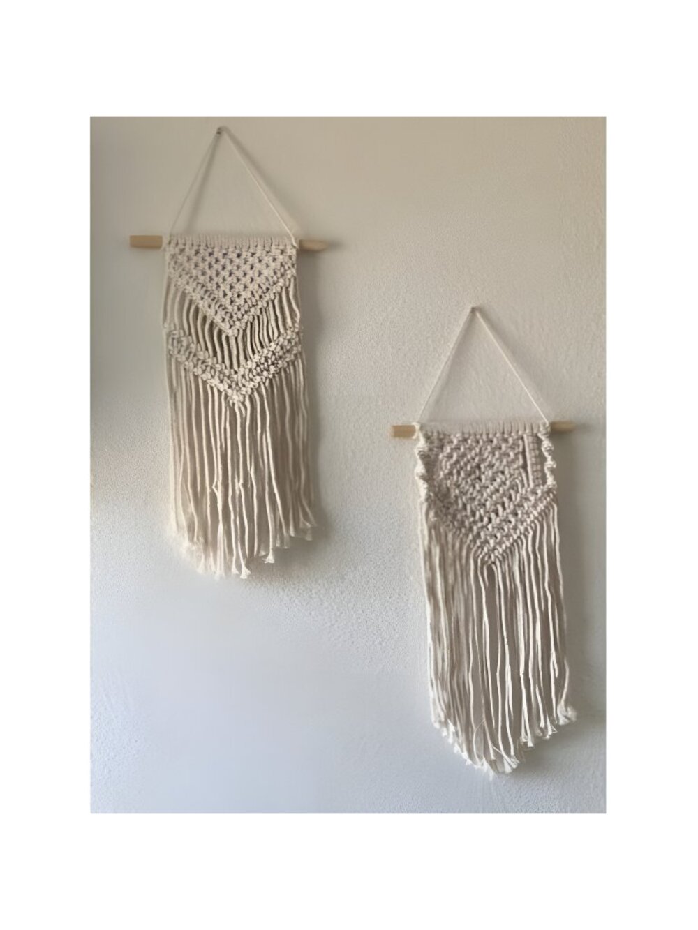 2 Pcs Macrame Wall Hanging Small Woven Tapestry Wall Art Decor